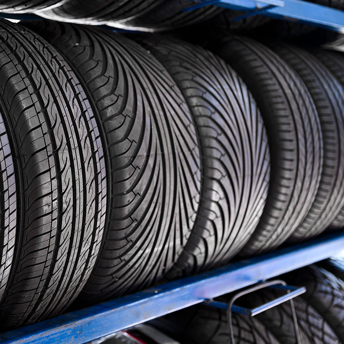 tires on a rack