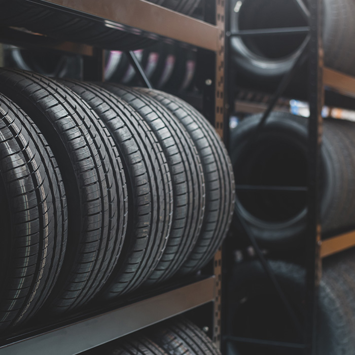 tires on a rack