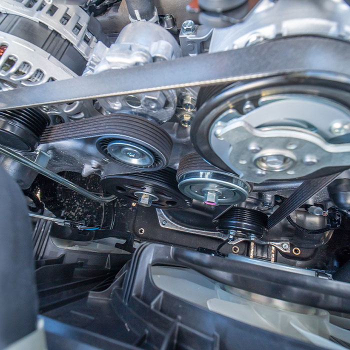 serpentine belt of a car engine