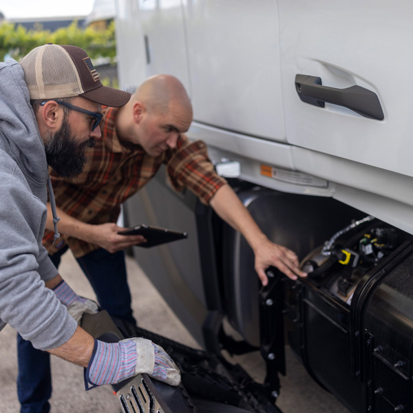 mechanics inspecting an rv